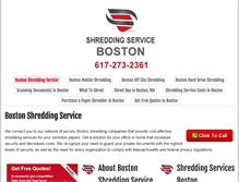 Tablet Screenshot of bostonshreddingservice.com